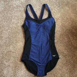 Speedo Blue and Black one piece swimsuit size Medium…Worn once